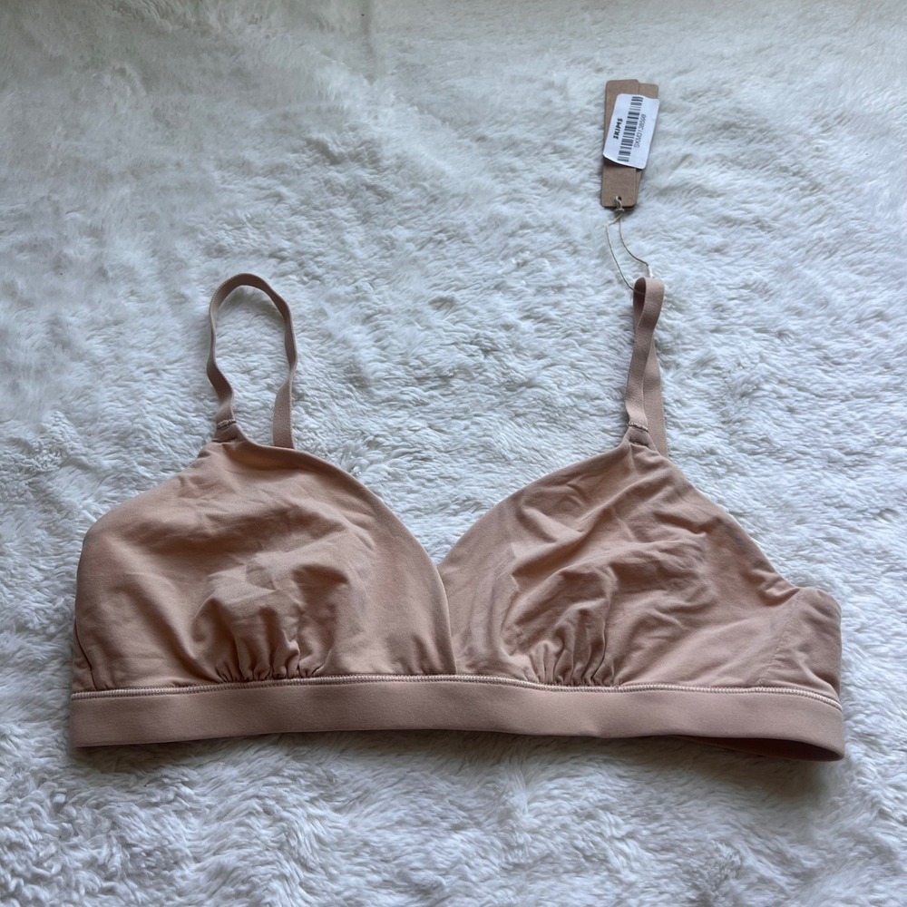 SKIMS Fits Everybody Crossover Bralette Clay BR-TRI-0235 Women's Size Small NWT